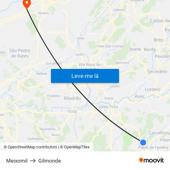 Meixomil to Gilmonde map