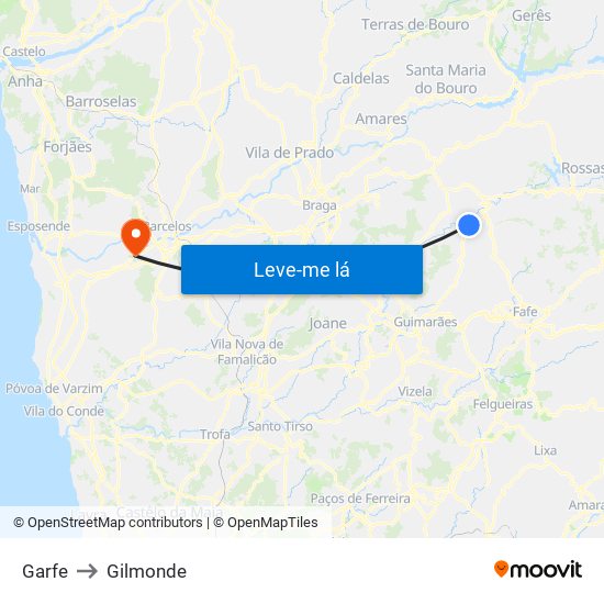 Garfe to Gilmonde map