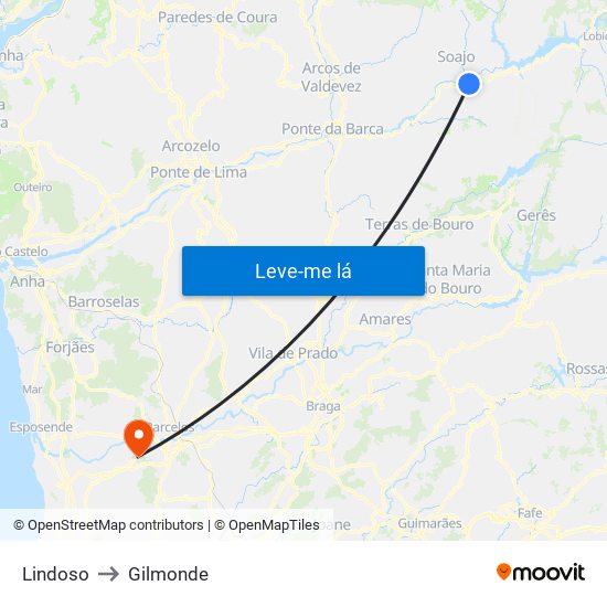 Lindoso to Gilmonde map