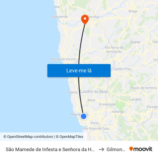 São Mamede de Infesta e Senhora da Hora to Gilmonde map