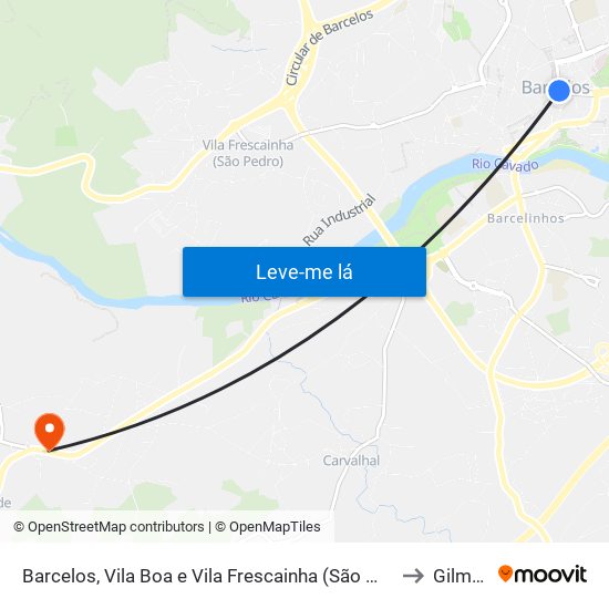 Barcelos, Vila Boa e Vila Frescainha (São Martinho e São Pedro) to Gilmonde map