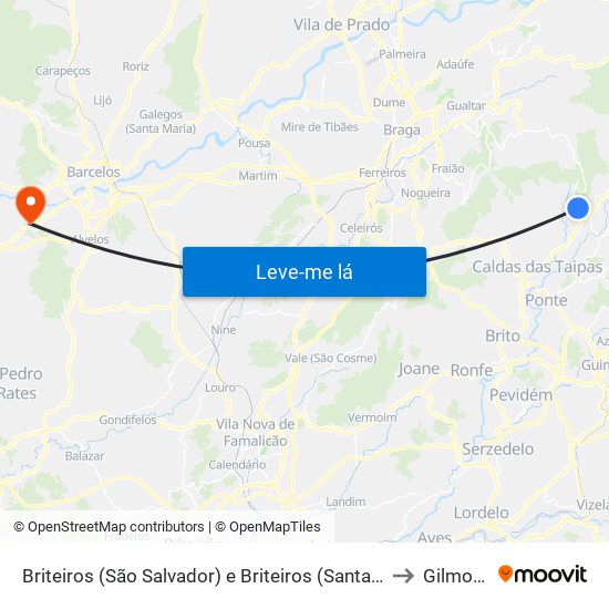 Briteiros (São Salvador) e Briteiros (Santa Leocádia) to Gilmonde map