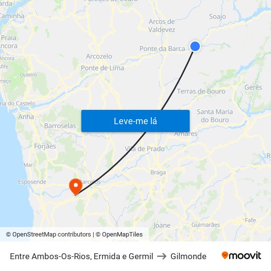 Entre Ambos-Os-Rios, Ermida e Germil to Gilmonde map