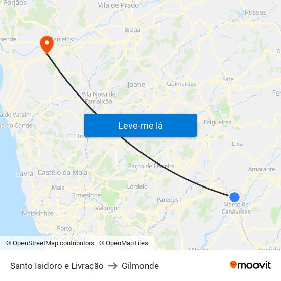 Santo Isidoro e Livração to Gilmonde map