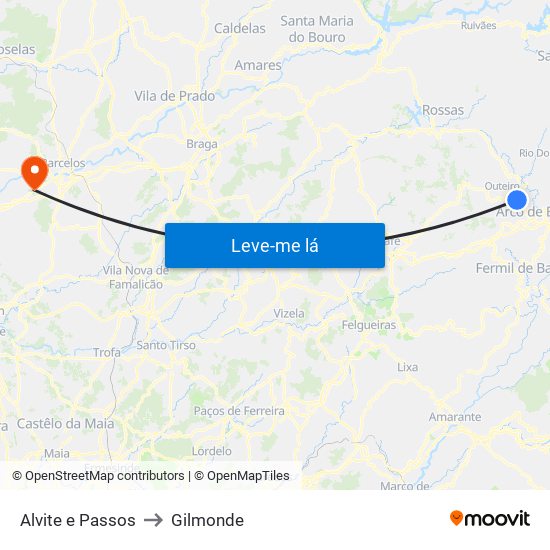 Alvite e Passos to Gilmonde map