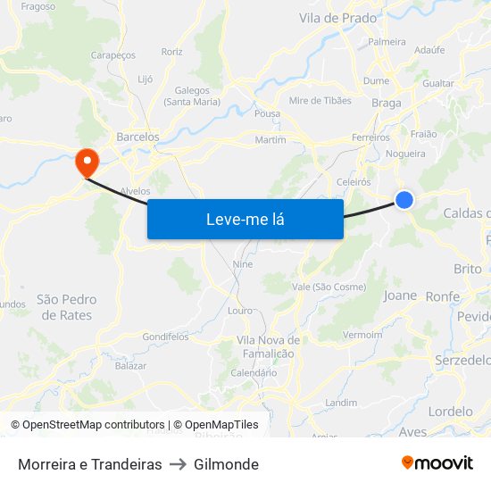 Morreira e Trandeiras to Gilmonde map