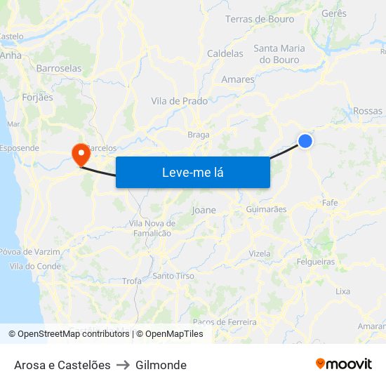 Arosa e Castelões to Gilmonde map
