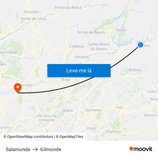 Salamonde to Gilmonde map