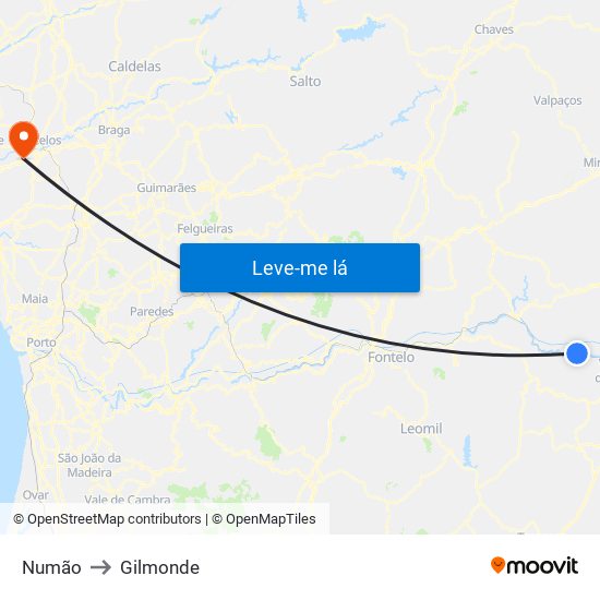 Numão to Gilmonde map