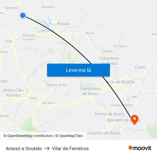 Anissó e Soutelo to Vilar de Ferreiros map