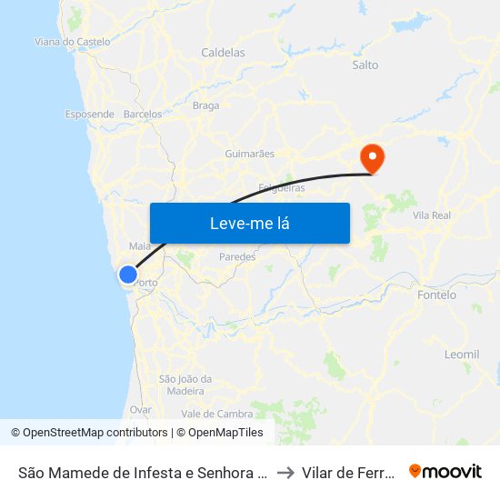 São Mamede de Infesta e Senhora da Hora to Vilar de Ferreiros map