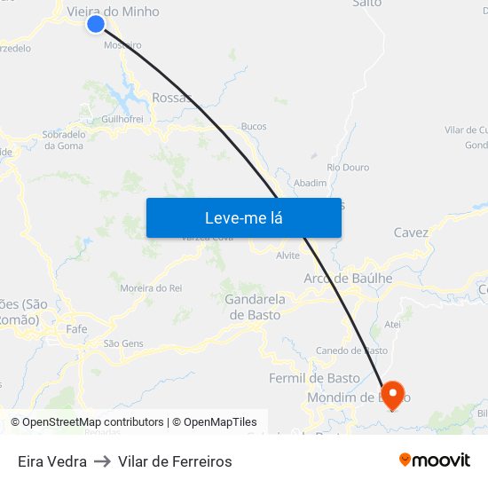 Eira Vedra to Vilar de Ferreiros map