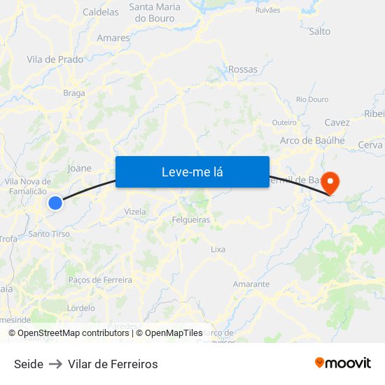 Seide to Vilar de Ferreiros map