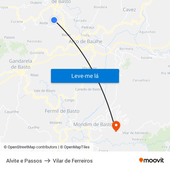 Alvite e Passos to Vilar de Ferreiros map