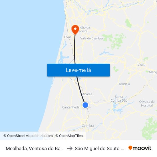 Mealhada, Ventosa do Bairro e Antes to São Miguel do Souto e Mosteirô map