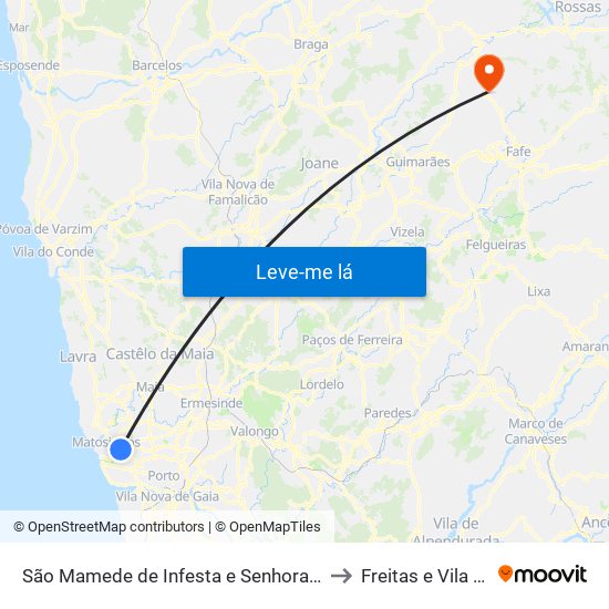 São Mamede de Infesta e Senhora da Hora to Freitas e Vila Cova map