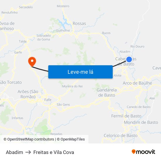 Abadim to Freitas e Vila Cova map