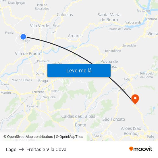 Lage to Freitas e Vila Cova map