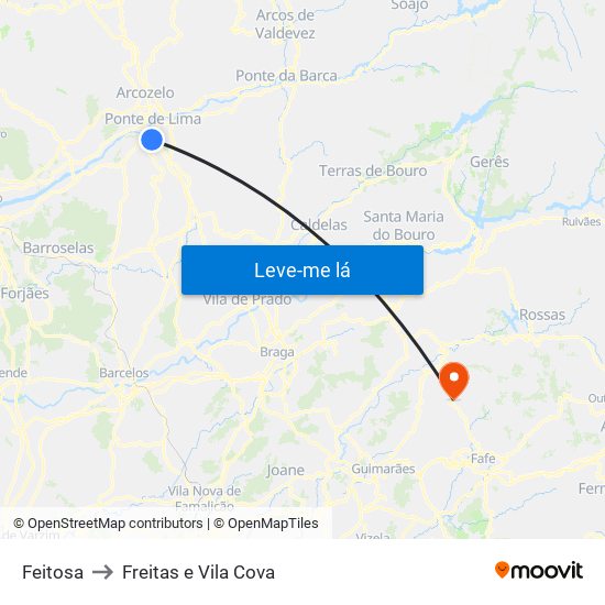 Feitosa to Freitas e Vila Cova map