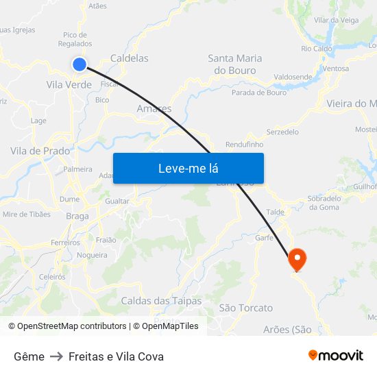 Gême to Freitas e Vila Cova map