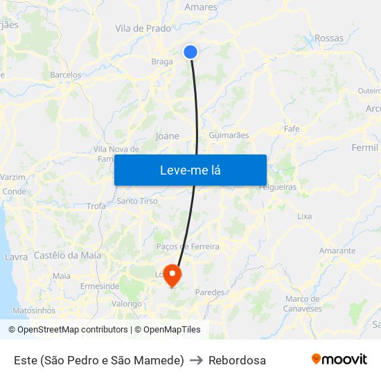 Este (São Pedro e São Mamede) to Rebordosa map