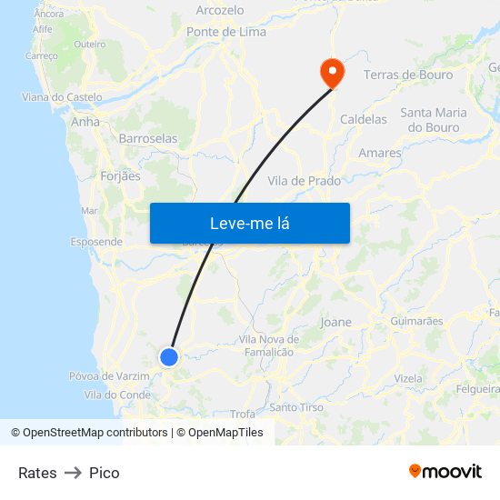 Rates to Pico map