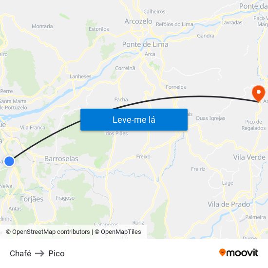 Chafé to Pico map