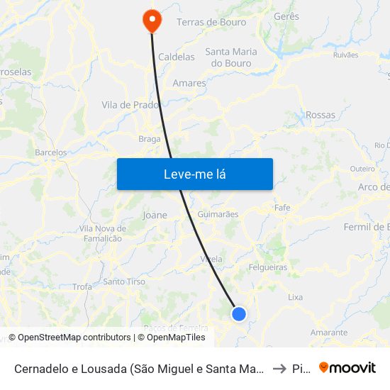 Cernadelo e Lousada (São Miguel e Santa Margarida) to Pico map