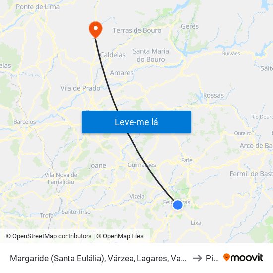 Margaride (Santa Eulália), Várzea, Lagares, Varziela e Moure to Pico map