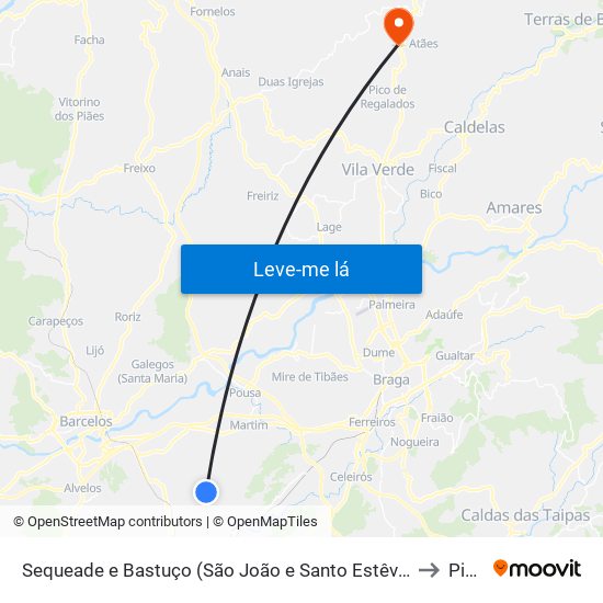 Sequeade e Bastuço (São João e Santo Estêvão) to Pico map