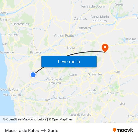 Macieira de Rates to Garfe map