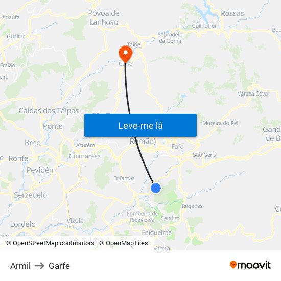 Armil to Garfe map