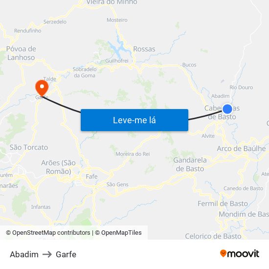 Abadim to Garfe map