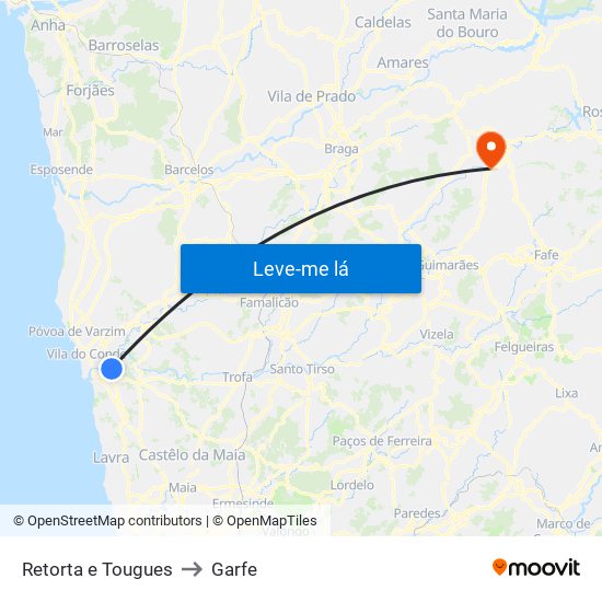 Retorta e Tougues to Garfe map