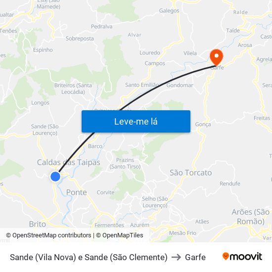 Sande (Vila Nova) e Sande (São Clemente) to Garfe map