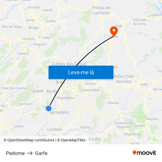 Pedome to Garfe map