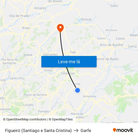 Figueiró (Santiago e Santa Cristina) to Garfe map