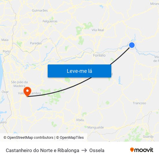 Castanheiro do Norte e Ribalonga to Ossela map
