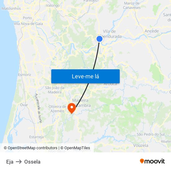 Eja to Ossela map