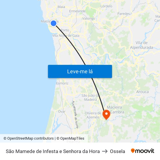 São Mamede de Infesta e Senhora da Hora to Ossela map