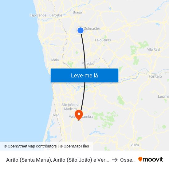 Airão (Santa Maria), Airão (São João) e Vermil to Ossela map