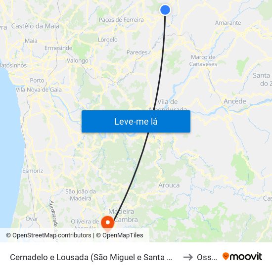 Cernadelo e Lousada (São Miguel e Santa Margarida) to Ossela map