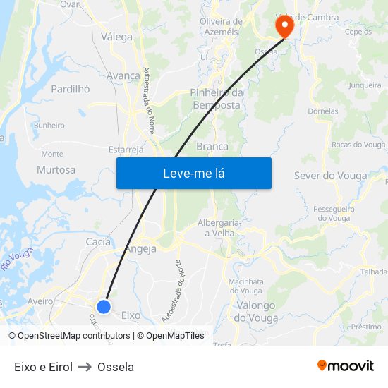 Eixo e Eirol to Ossela map