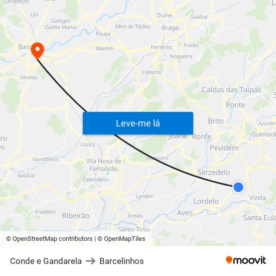 Conde e Gandarela to Barcelinhos map