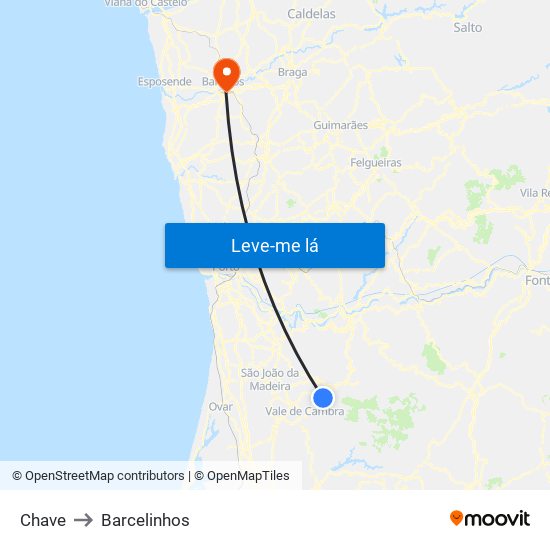 Chave to Barcelinhos map