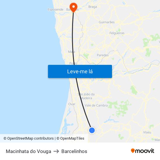 Macinhata do Vouga to Barcelinhos map