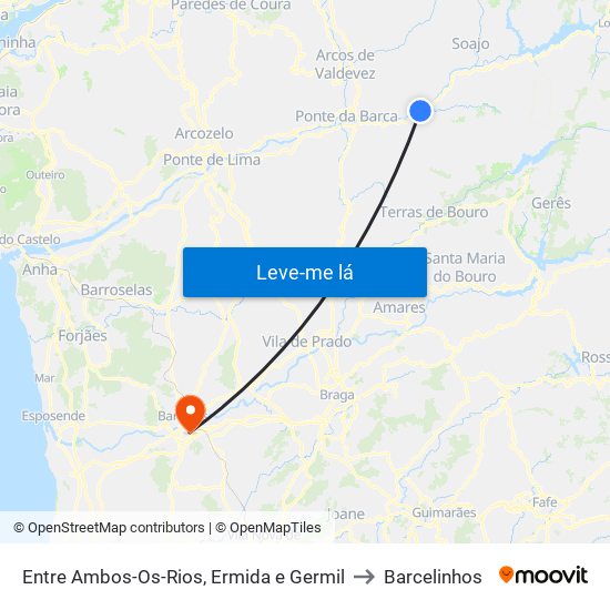 Entre Ambos-Os-Rios, Ermida e Germil to Barcelinhos map