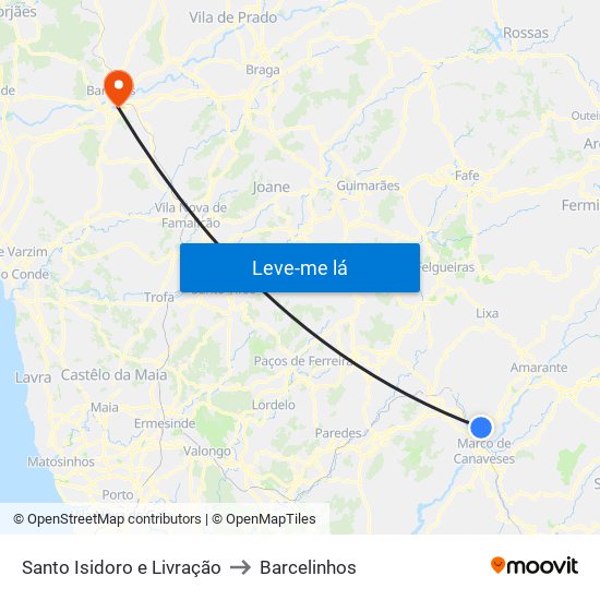 Santo Isidoro e Livração to Barcelinhos map
