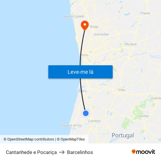 Cantanhede e Pocariça to Barcelinhos map