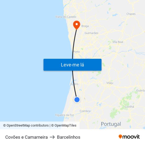 Covões e Camarneira to Barcelinhos map